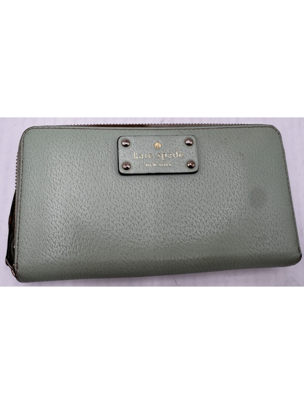 Kate Spade Women's Wristlet Wallet Ligth Green Leather Wallet